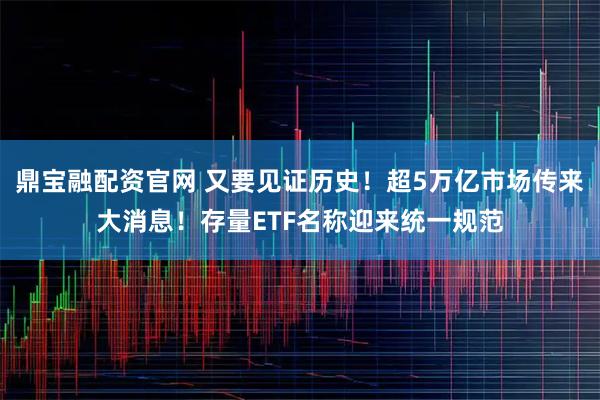 鼎宝融配资官网 又要见证历史！超5万亿市场传来大消息！存量ETF名称迎来统一规范